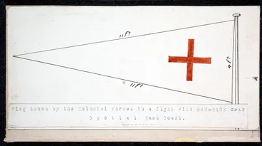 Image: Maori rebel flag: Flag taken by the colonial forces in a fight with Hau-Haus near Opotiki, East Coast.