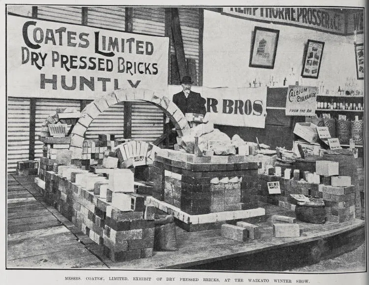 MESSRS. COATES.' LIMITED, EXHIBIT OF DRY PRESSED BRICKS, AT THE WAIKATO WINTER SHOW