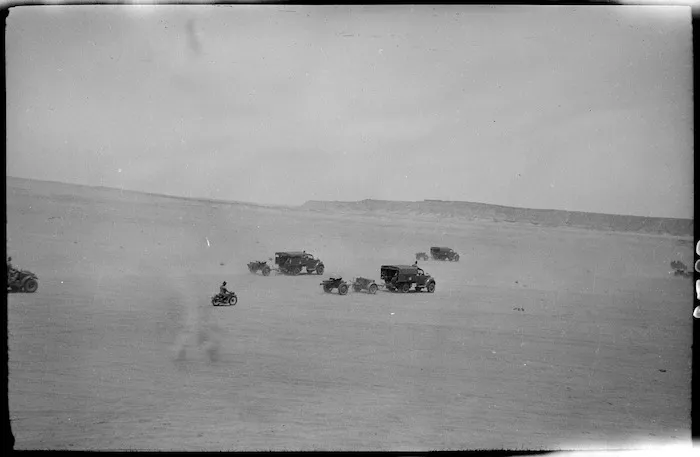 Artillery lorries and guns in a demonstration near Maadi
