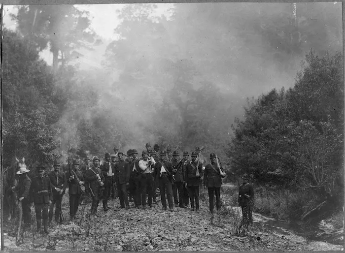 Police party before raid on Maungapohatu