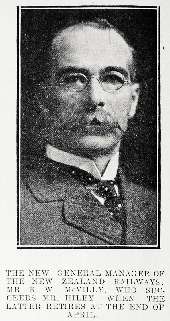 The new General Manager of the New Zealand Railways: Mr R W McVilly, who succeeds Mr Hiley when the latter retires at the end of April