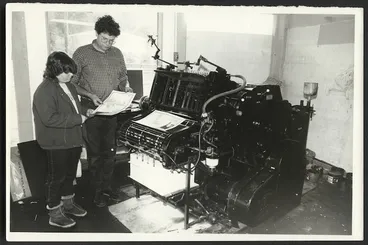 Image: Ricky Barrard and Linette Manning at Planned Giving Printers, Wainuiomata