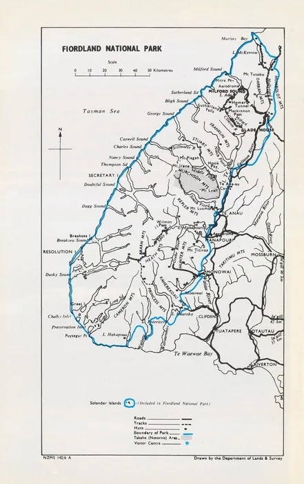 Fiordland National Park / drawn by the Department of Lands & Survey.
