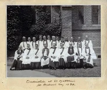 Image: Clergy at ordination, St Matthew's Church, Masterton: Photograph