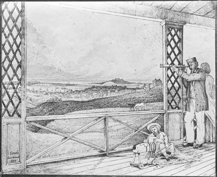 Auckland from Karangahape Road, 1855