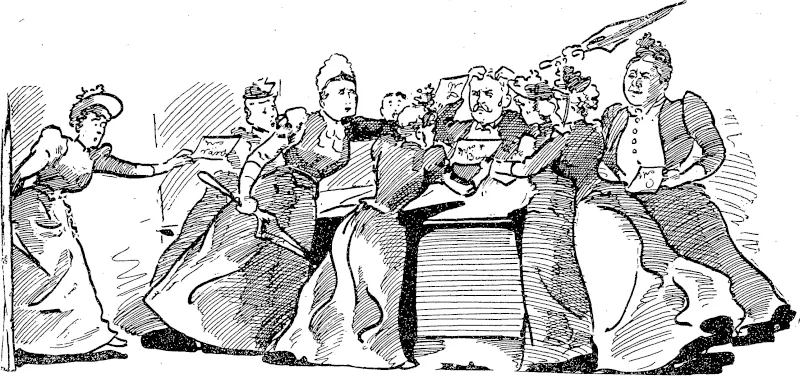 The rush of the first seven. Mr Halyday beside himself. (Observer, 28 October 1893)