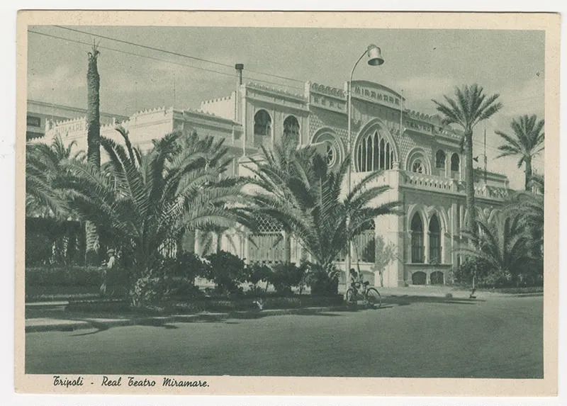 Photographic postcard, Tripoli - Real Teatro Miramare