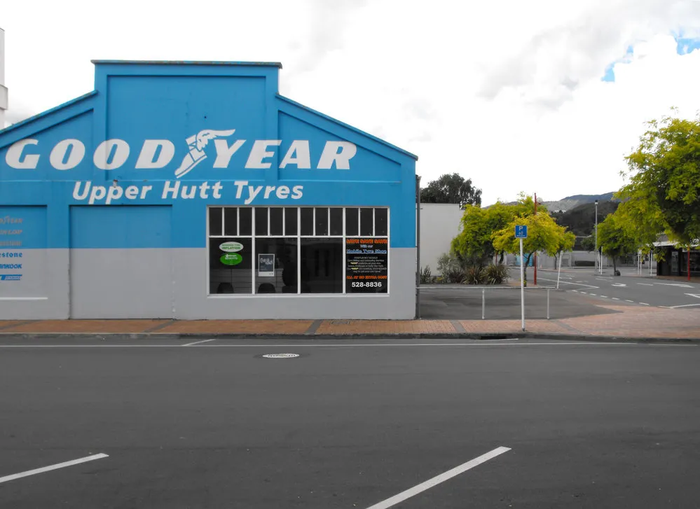 Princes Street, east side; No. 5; Upper Hutt Tyres, formerly Benge's Garage