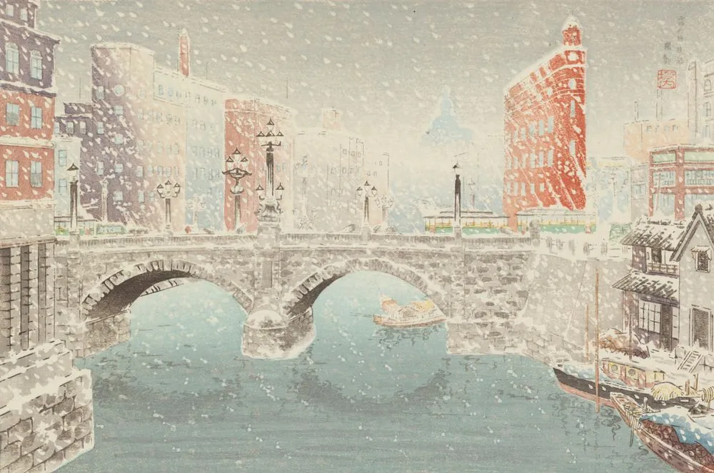 Yuki no nihonbashi (Nihonbashi under snow)