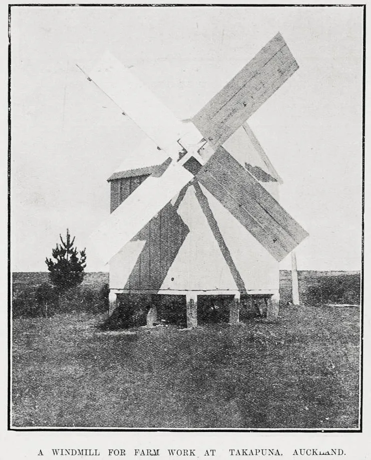 A Windmill For Farm Work At Takapuna, Auckland