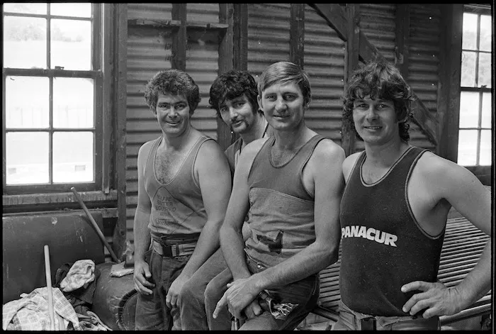The Australian shearing team which was to compete against the New Zealand team at the Golden Shears in Masterton