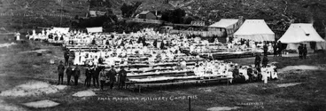 Image: Tables set for Christmas dinner, Maymorn camp, Wairarapa