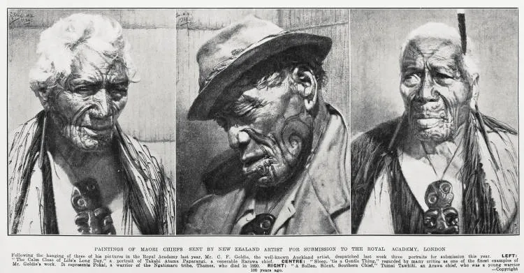 Paintings of Māori chiefs sent by New Zealand artist for submission to the Royal Academy, London