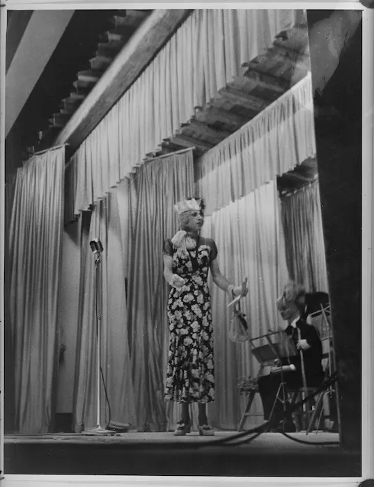 Female impersonator performing with Kiwi Concert Party, Maadi - Photograph taken by Private Habgood