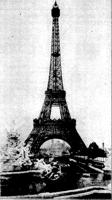 Image: The most famous feature of the skyline in Western Europe, the Eiffel Tower, situated in the Champ de Mars, Paris, which has been declared to be unsafe and is likely to be pulled down before long, after, havina been in existence for 39 years. (Evening Post, 12 January 1928)