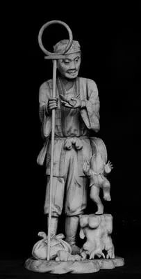 figure, pilgrim and monkey