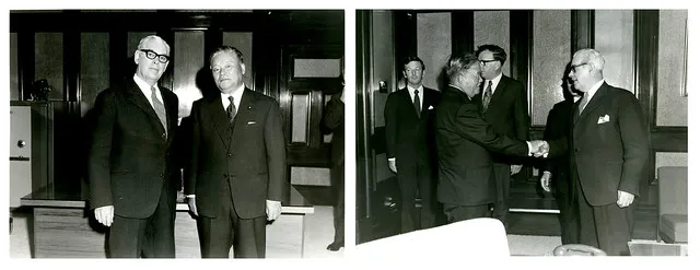 Keith Holyoake (New Zealand Prime Minister) & Masayoshi Ohira (Japanese Politician) - October 1972