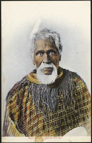 Image: Postcard. Maori priest, Ngaroki-Te-Uru. New Zealand post card. Industria series. Fergusson Limited, Sydney and London, No. F. 38. Printed in Germany [ca 1910?].
