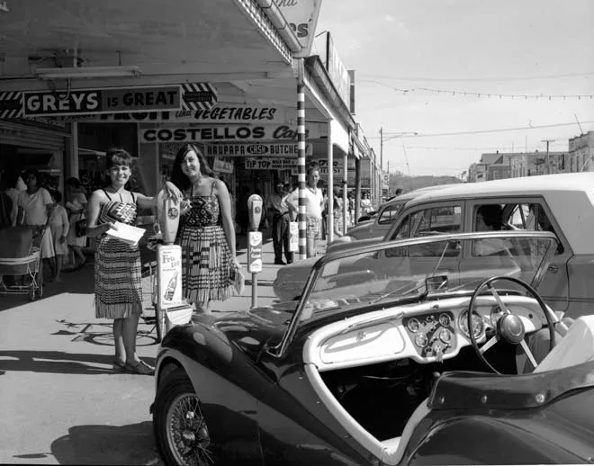 Meter maids in traditional costume