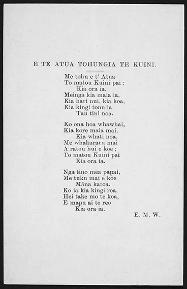 'God save the Queen' in te reo Māori Image: 'God save the Queen' in te reo Māori
