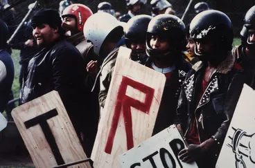 Image: Protesters, Springbok rugby tour, Auckland