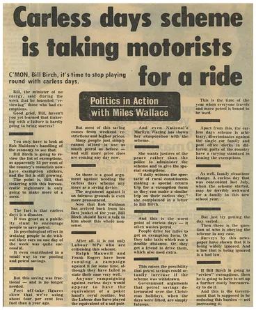 Image: Carless Days Newspaper Clipping