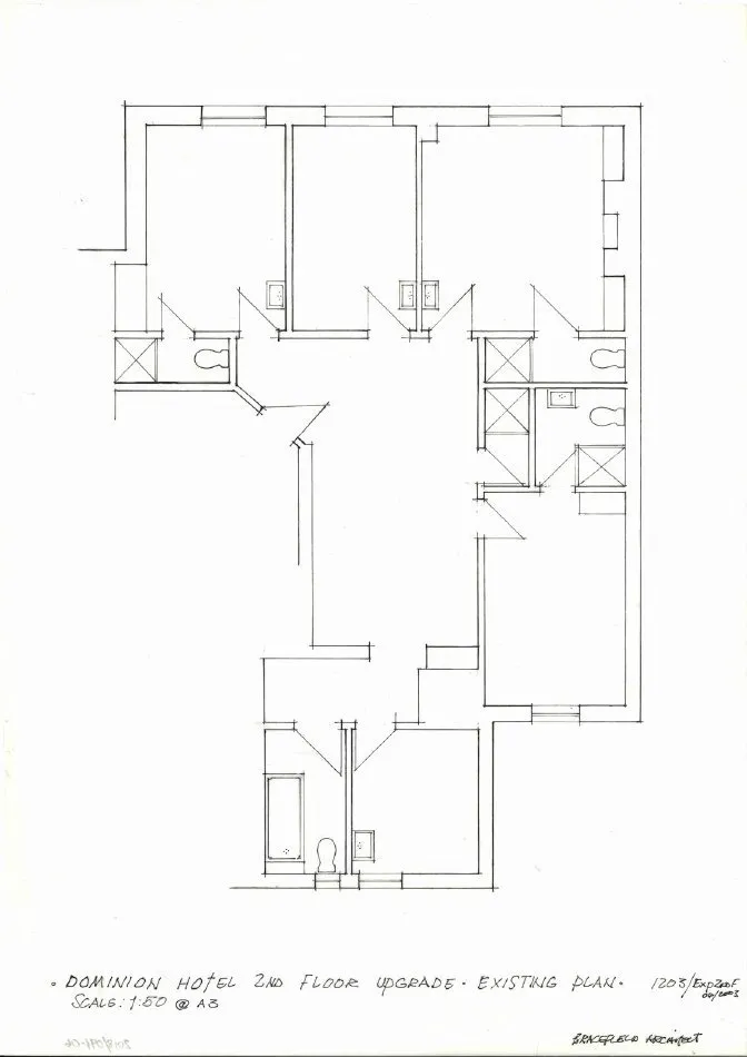 Dominion Hotel, Timaru : existing and proposed floor plan alterations Plan