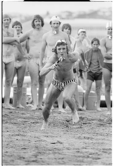 Image: Relay race, surf carnival, Lyall Bay, Wellington, New Zealand
