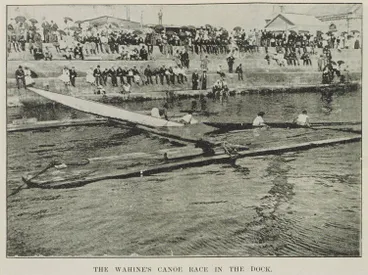 Image: The wahine's canoe race in the dock
