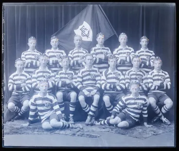 Image: Glass Plate Negative: Christ's College, First Fifteen Rugby Team, 1917