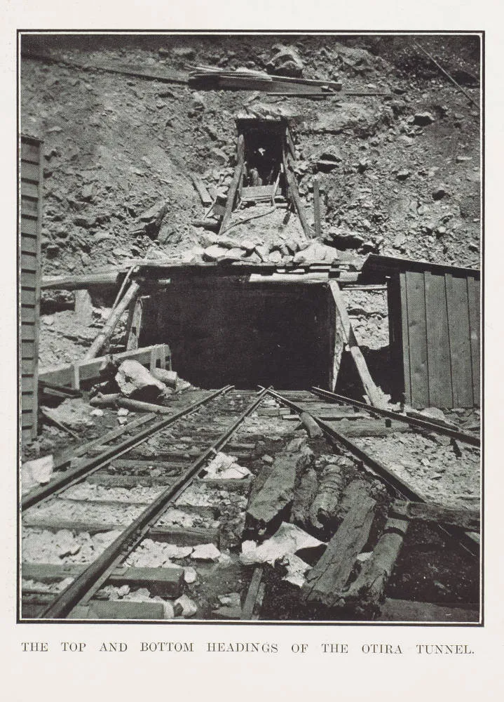 The top and bottom headings of the Otira Tunnel