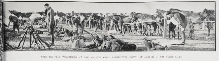 With the war volunteers at the Awapuni camp, Palmerston North