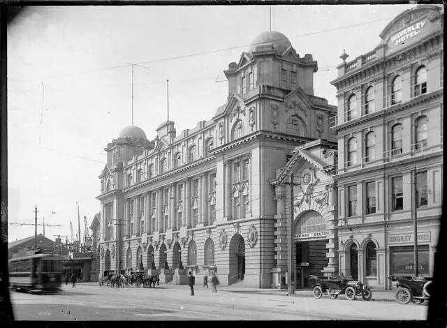 General Post Office and the Queen Street Railway Station, Auckland