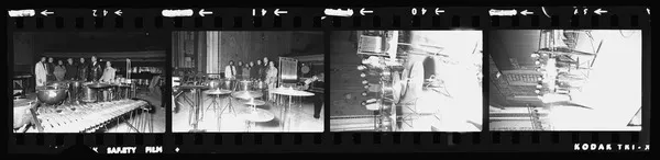 Les Percussions de Starsbourg with instruments