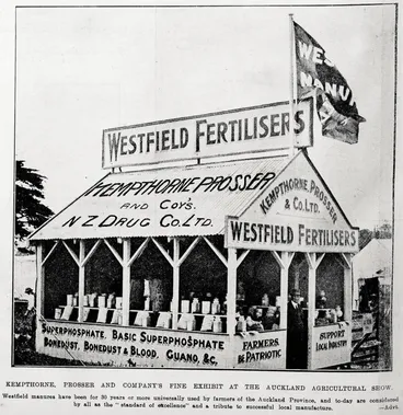 Image: Kempthorne, Prosser and Company's fine exhibit at the Auckland Agricultural Show