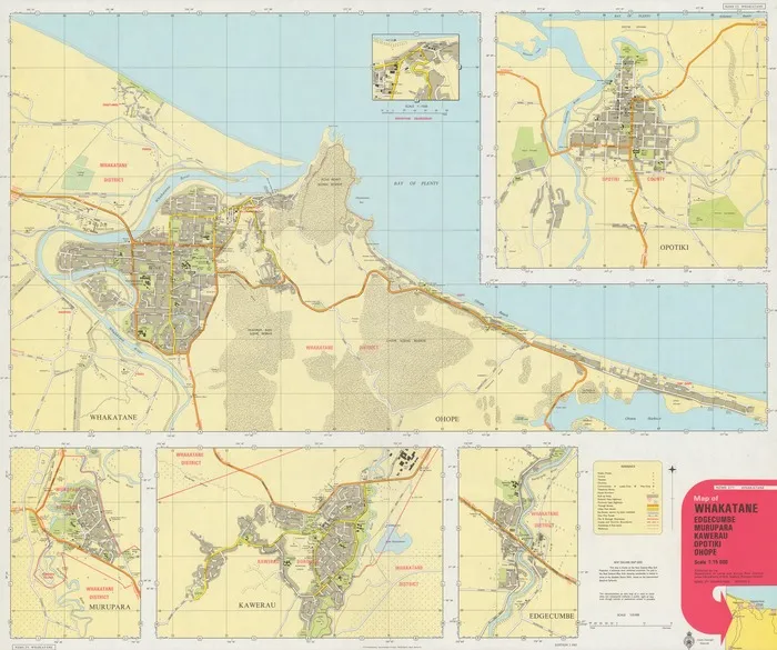 Map of Whakatane, Edgecumbe, Murupara, Kawerau, Opotiki, Ohope