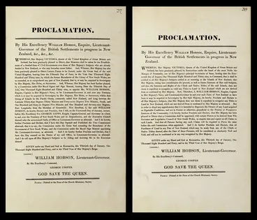 Image: Proclamations of William Hobson, 30 January 1840
