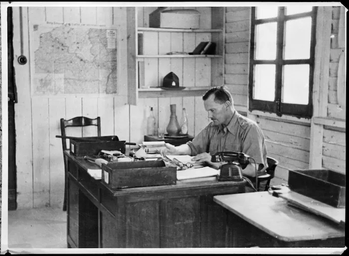 GOC at work in office at Maadi Camp