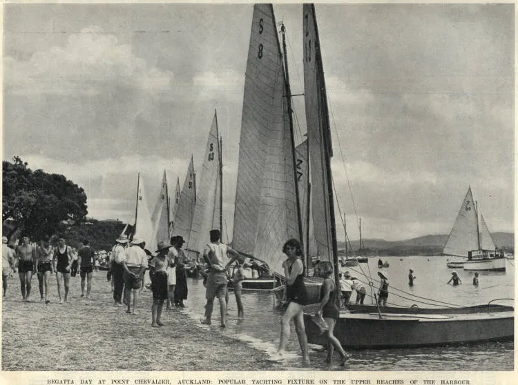 Regatta day at Point Chevalier, Auckland: popular yachting fixture on the upper reaches of the harbour