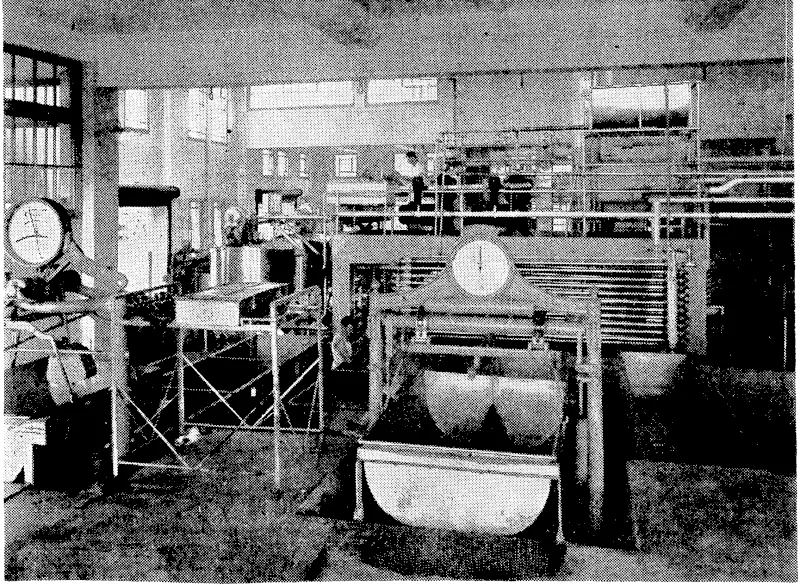 Milk reception stage and milk and cream treatment plant at the Wellington City Corporation Milk Department's reorganised Rahui factory. (Evening Post, 02 December 1938)