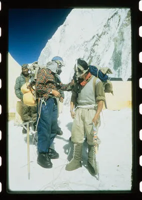 [Sir Edmund Hillary and Tenzing Norgay in climbing gear]