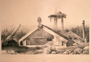 Image: Le Breton, Louis Auguste Marie, 1818-1866 :Cases de naturels. Baie des Isles, 1840. Dessine par L. Le Breton. Lith. par P. Blanchard. Lith de Thierry freres, Paris. Gide Editeur. Imp. Lemercier, Paris, [1846].