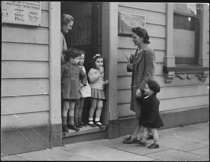 Women and children at the Wellington Free Kindergarten
