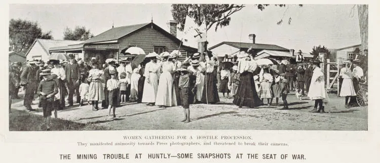 Women gathering for a hostile procession