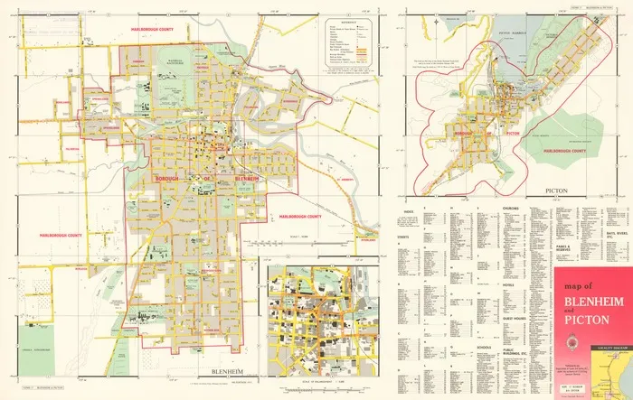 Map of Blenheim and Picton.