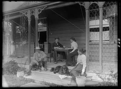 Mrs and Miss Whitney, General Hogge and H. Winkelmann, Wenderholm, Waiwera