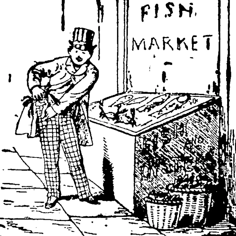 Mr. Brown.—l'm tired of having my wife go through my pockets while I'm asleep. (Kaipara and Waitemata Echo, 15 May 1914)