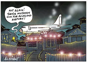 Image: "Not again! They've mistaken him for Auckland airport!" 30 November 2010