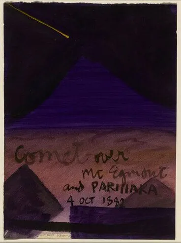 Image: Comet over Mt Taranaki and Parihaka