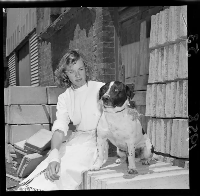 A dog rescued from the sea